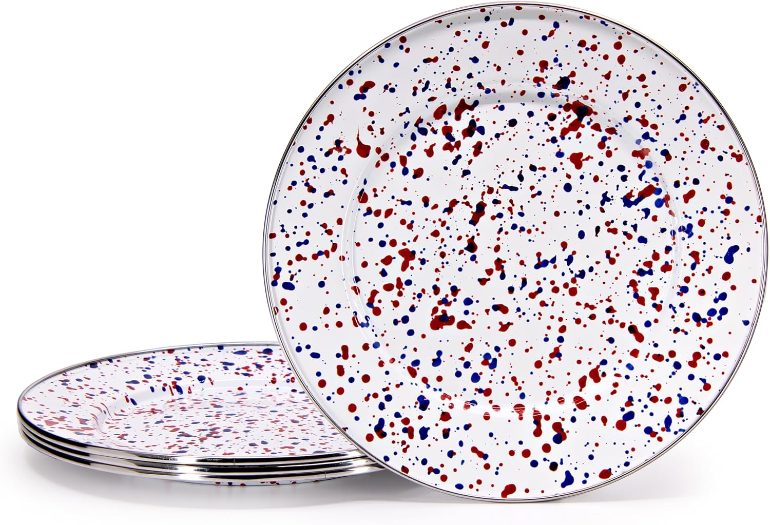 Golden Rabbit Enamelware Dinner Plates, 10.5 inch, Americana, Set of 4