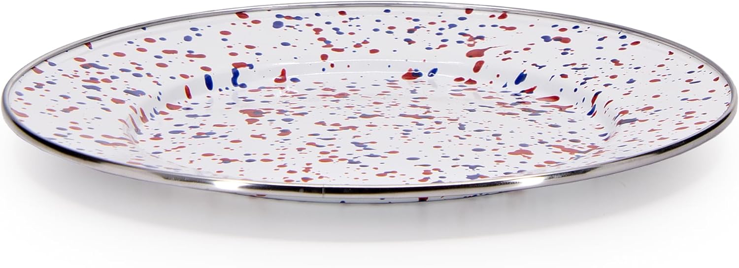 Golden Rabbit Enamelware Dinner Plates, 10.5 inch, Americana, Set of 4