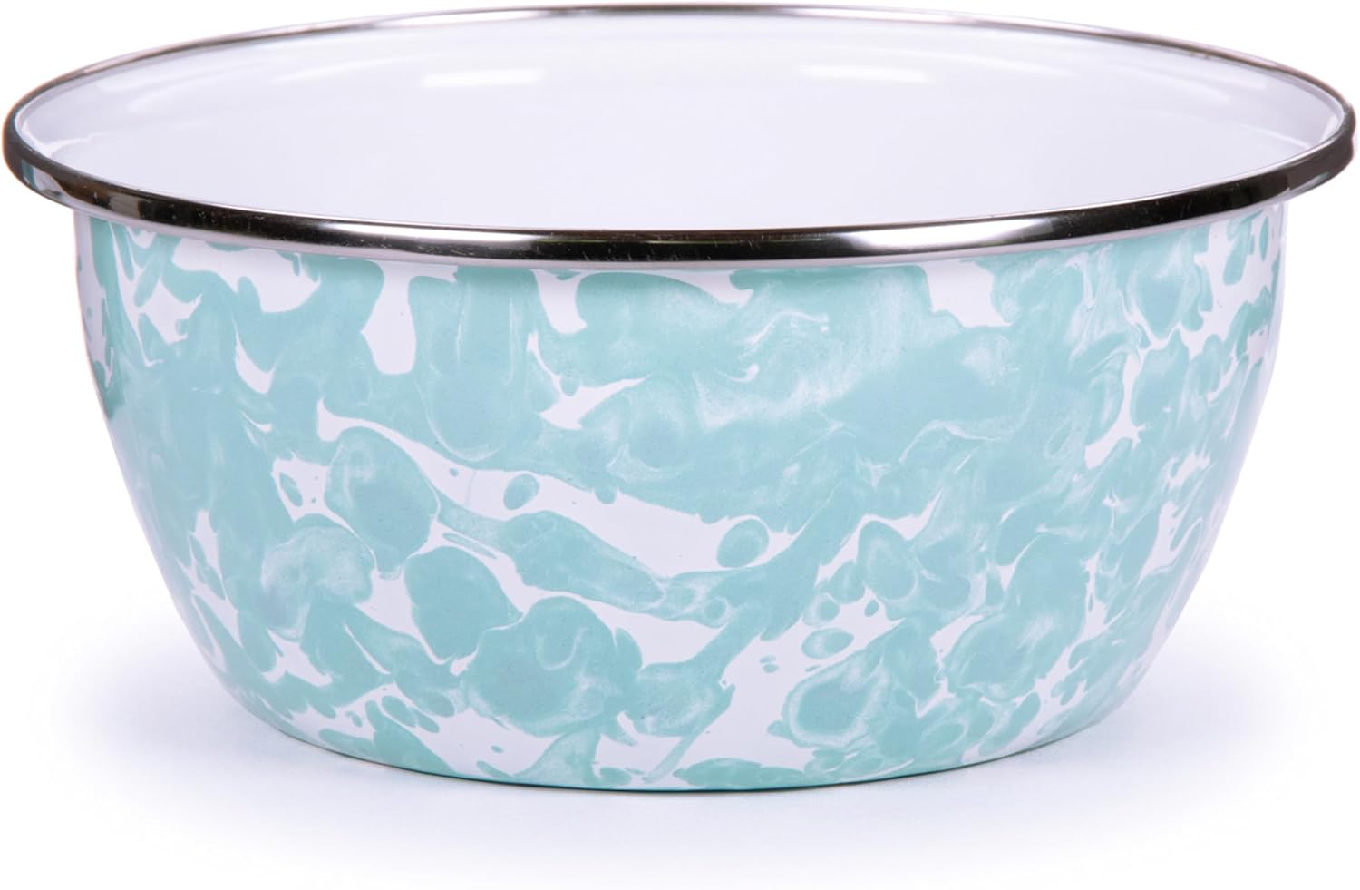 Golden Rabbit Enamelware Salad Bowls, 24 ounce, Sea Glass, Set of 4