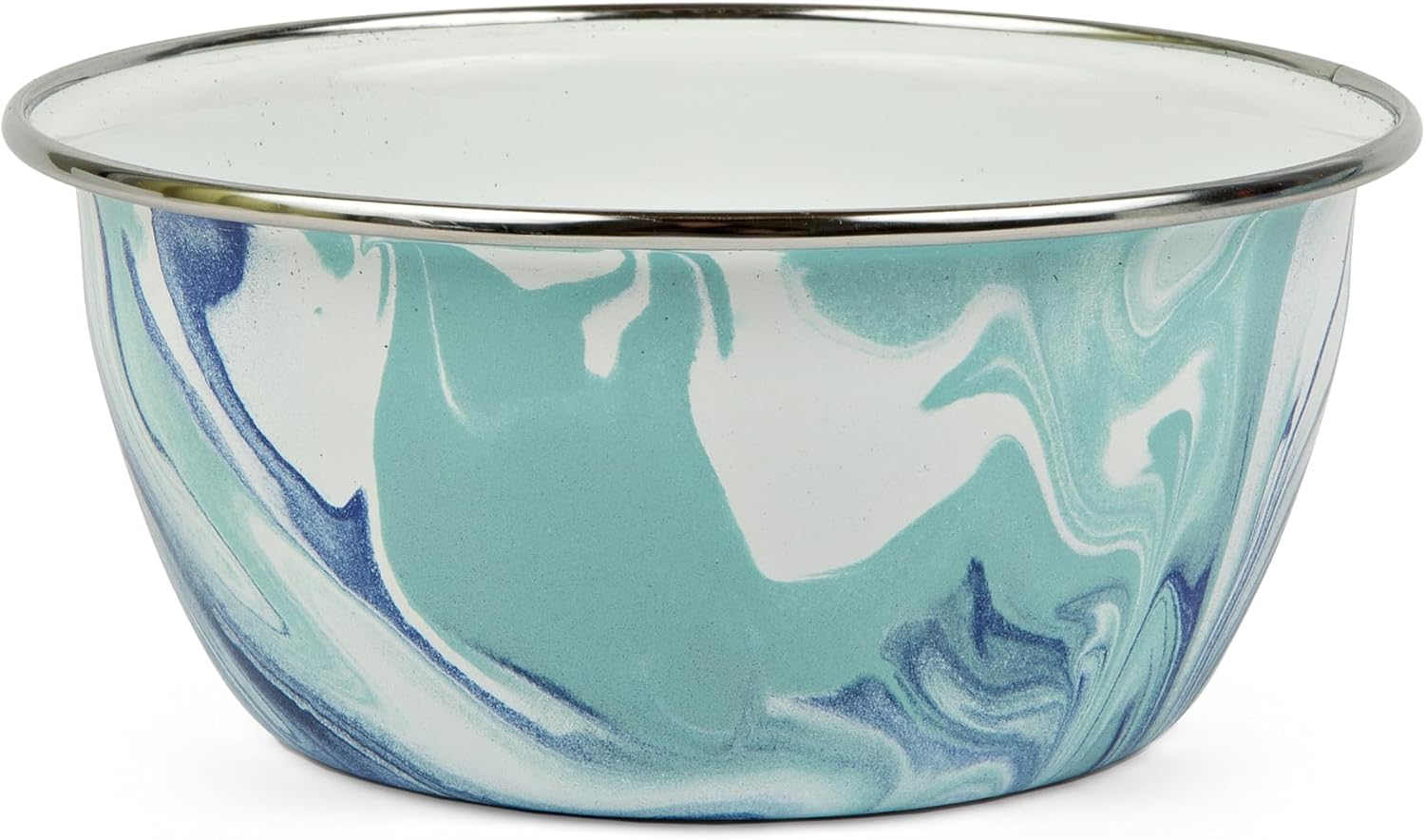 Golden Rabbit Enamelware Salad Bowls, 24 ounce, Lagoon, Set of 4
