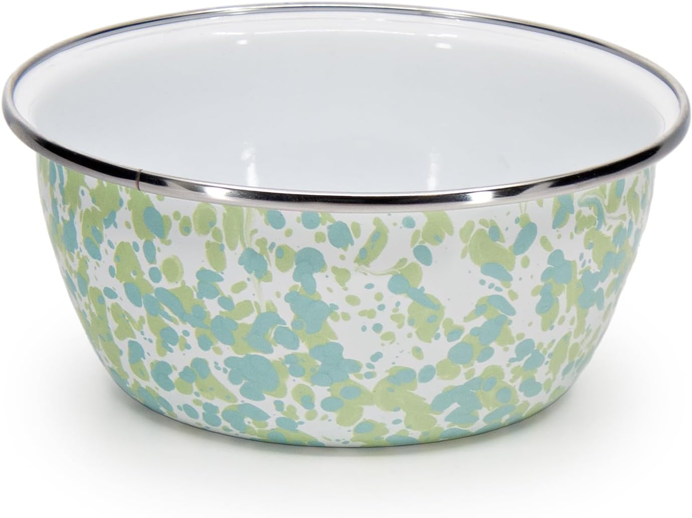 Golden Rabbit Enamelware Salad Bowls, 24 ounce, Jardin Swirl, Set of 4
