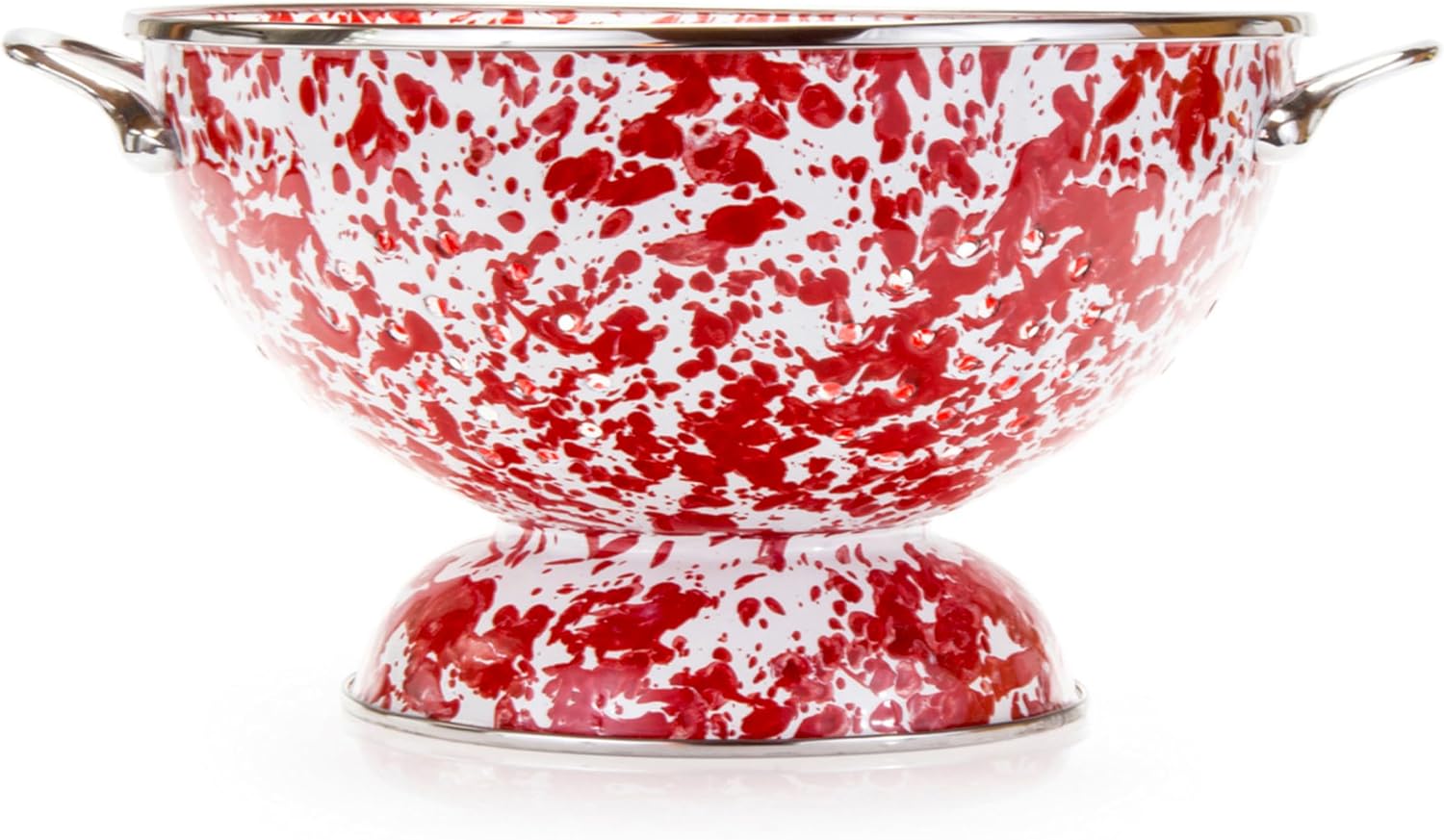 Golden Rabbit Enamelware - Set of 3 Colanders (Red Swirl)