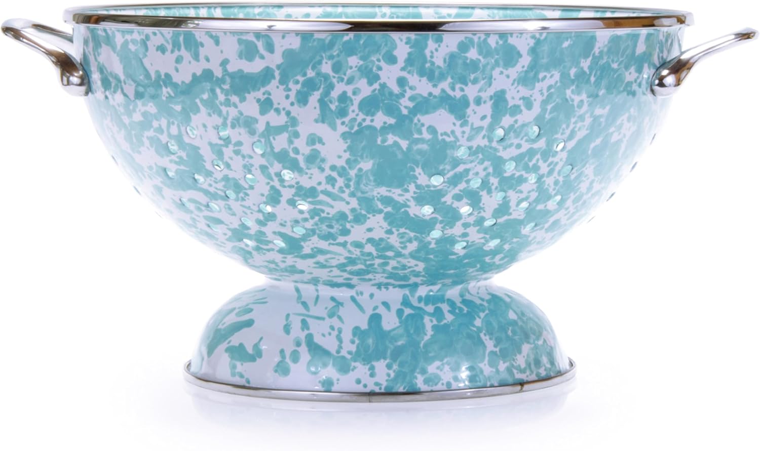 Golden Rabbit Enamelware - Set of 3 Colanders (Sea Glass Swirl)