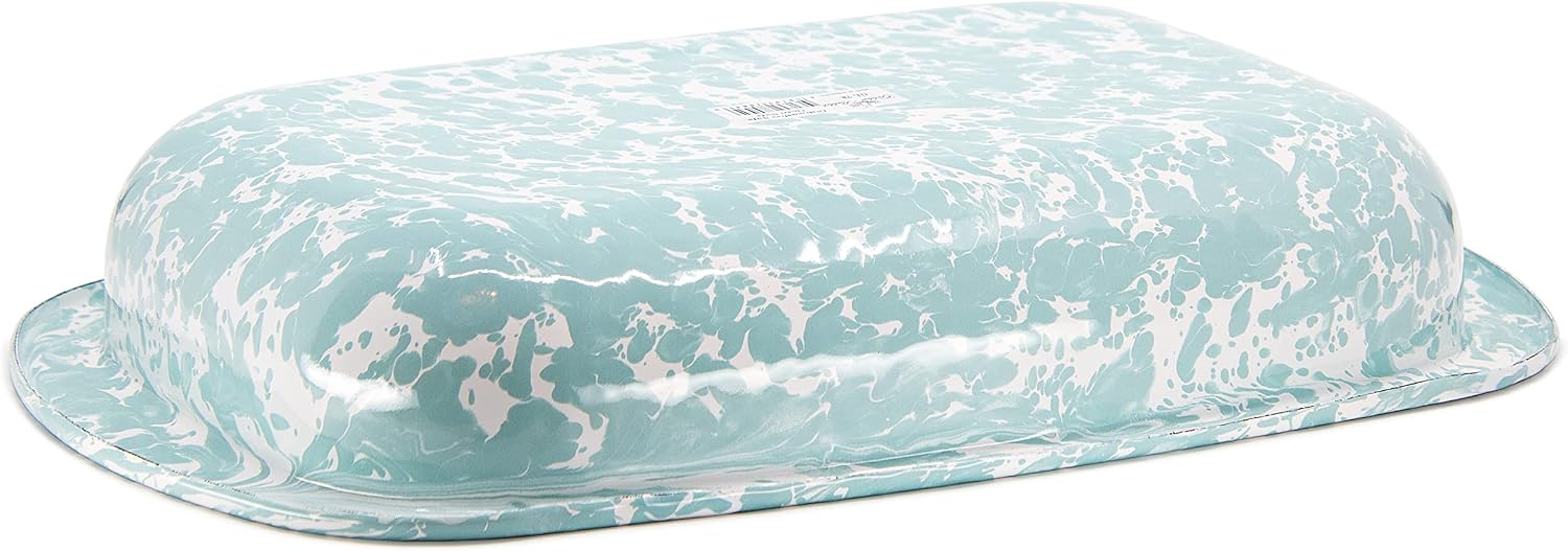 Golden Rabbit Enamelware Baking Pan, 3 quart, Sea Glass