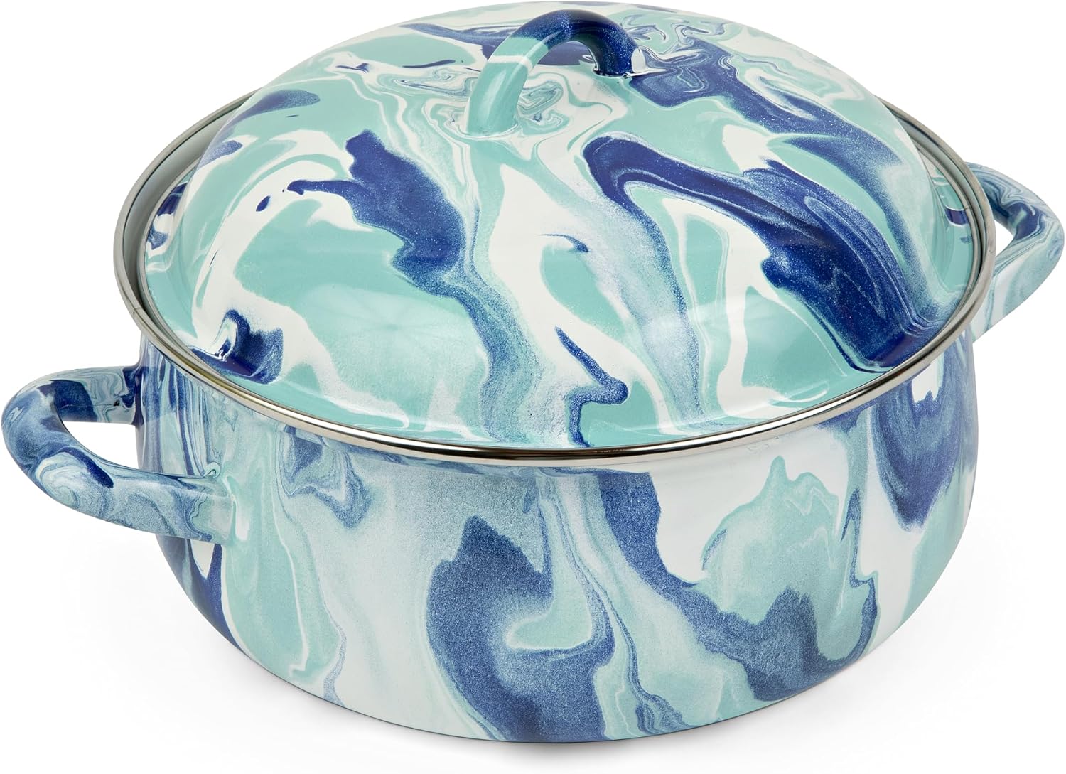 Golden Rabbit Enamelware Dutch Oven, 4 quart, Lagoon