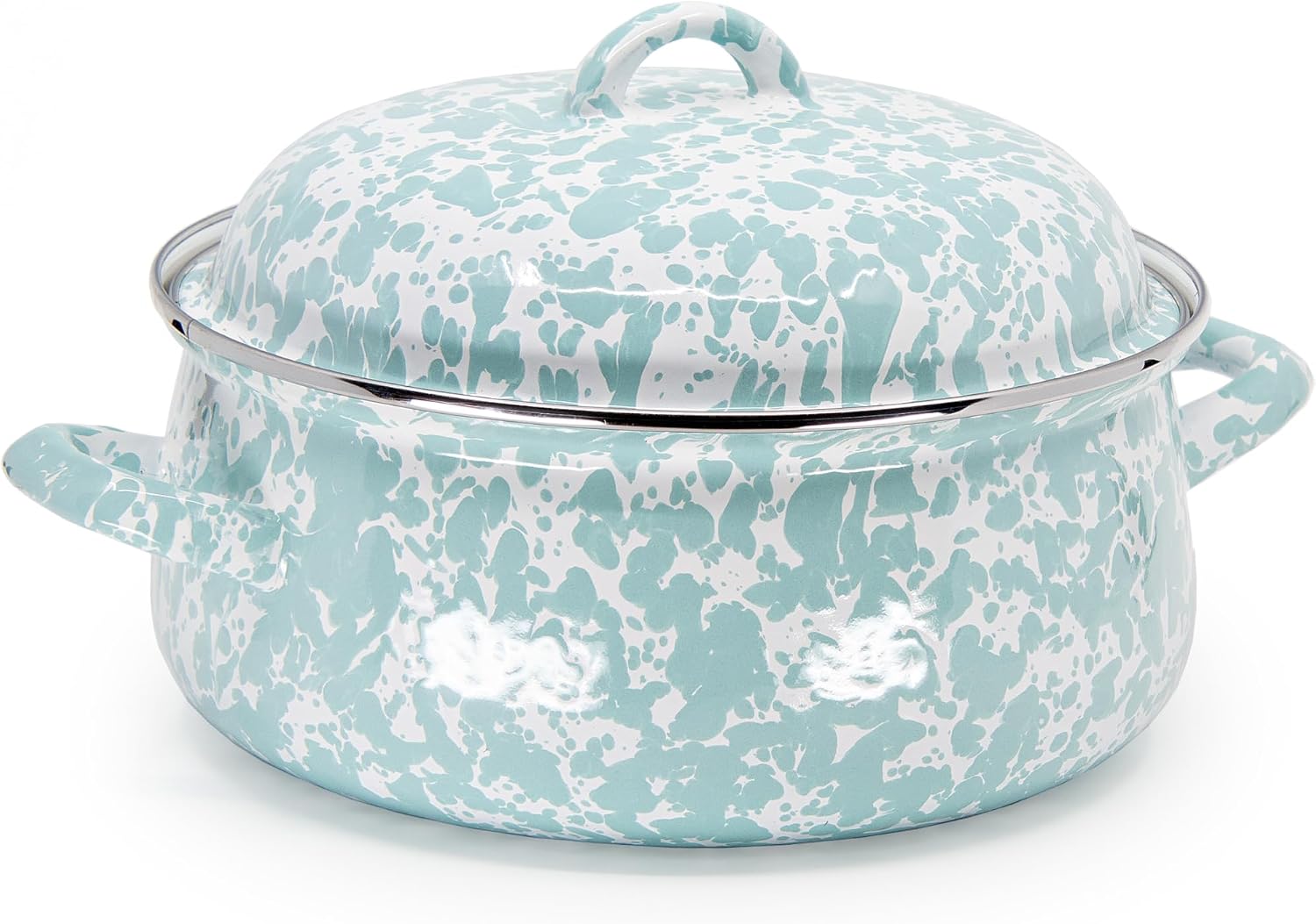 Golden Rabbit Enamelware Dutch Oven, 4 quart, Sea Glass