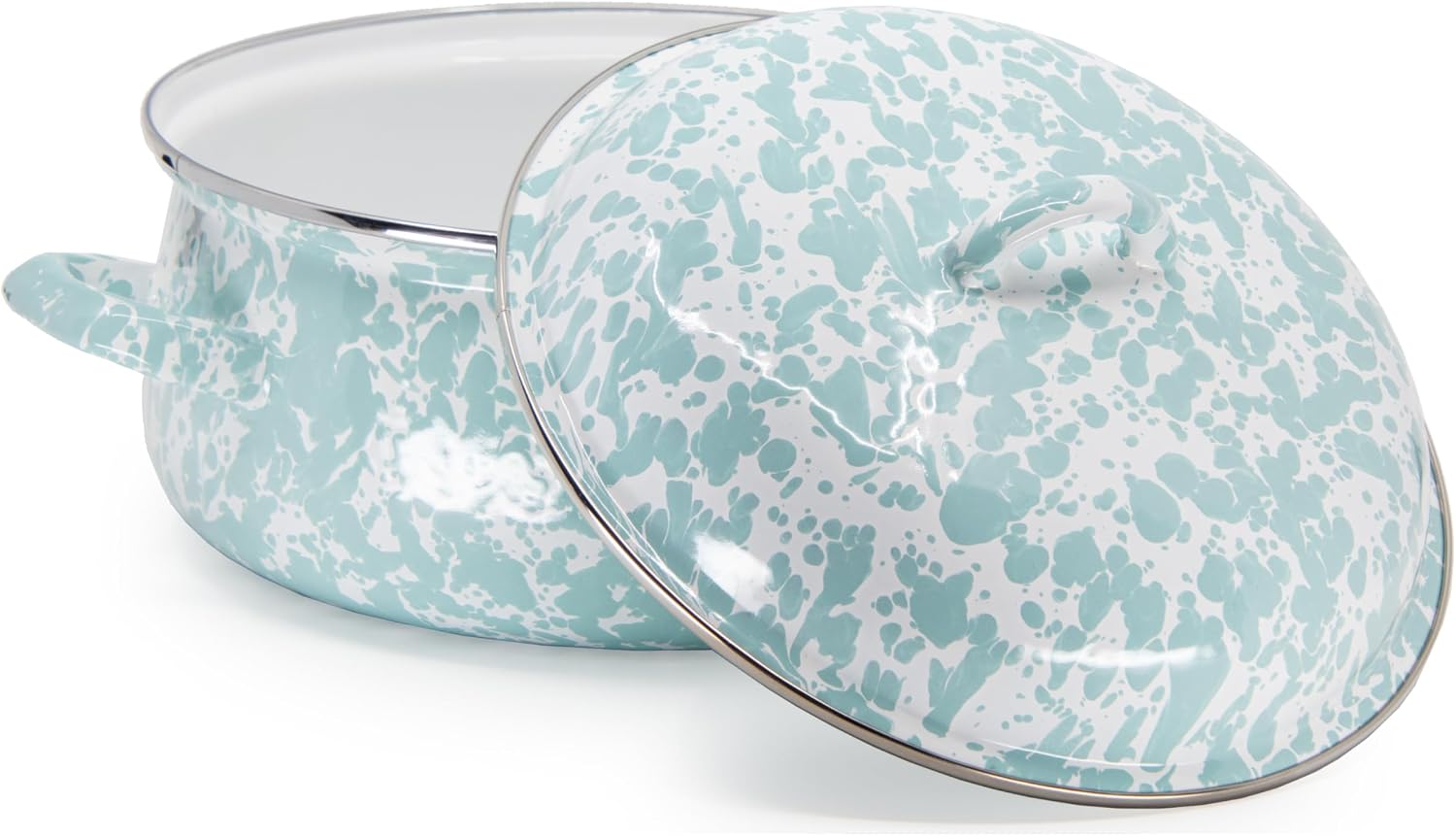 Golden Rabbit Enamelware Dutch Oven, 4 quart, Sea Glass