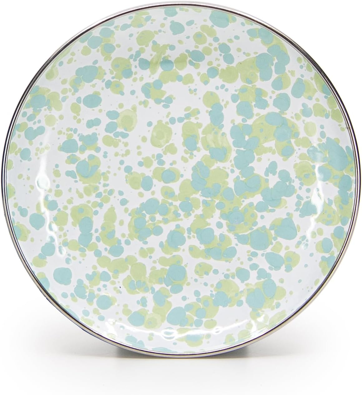 Golden Rabbit Enamelware Appetizer Plates, 6 inch, Jardin Swirl, Set of 4