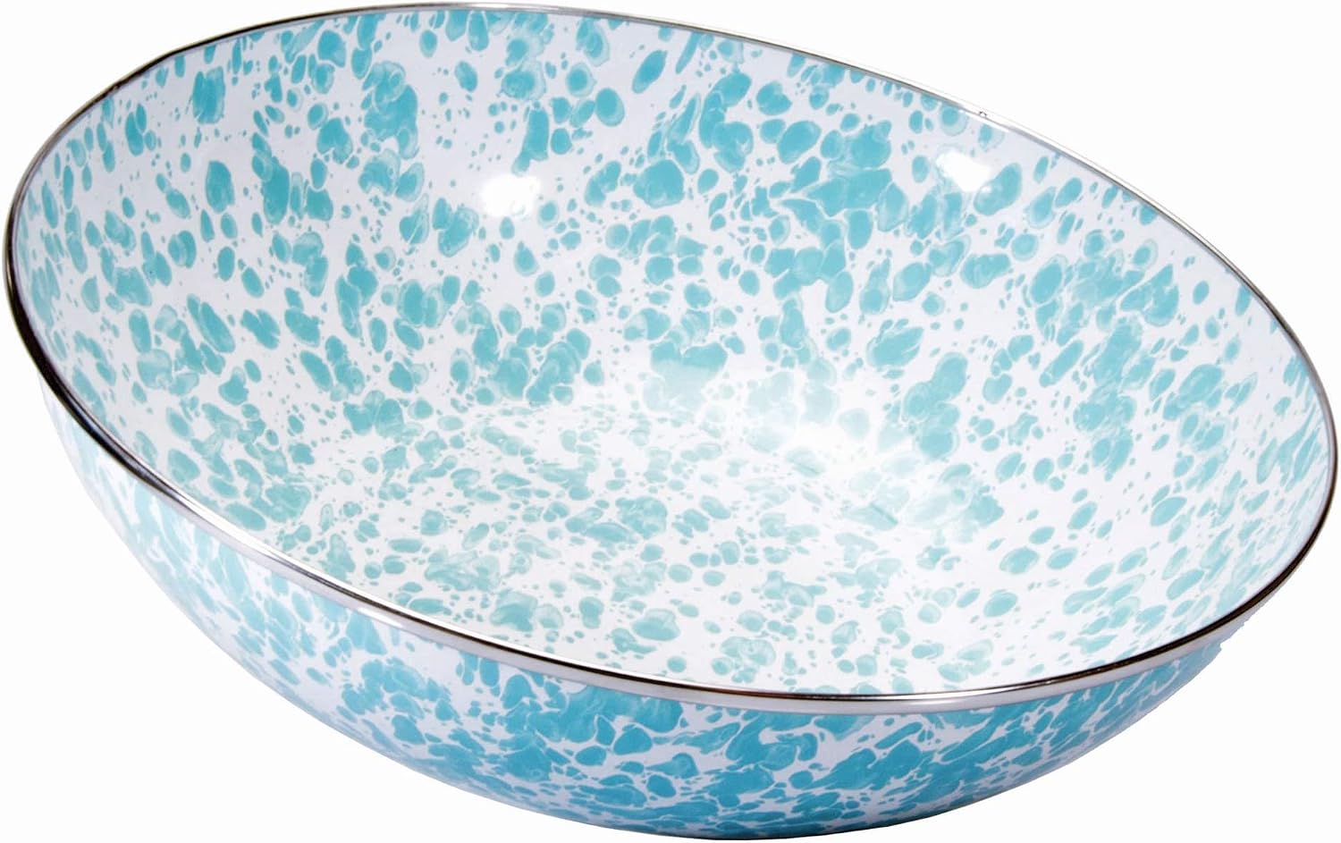 Golden Rabbit Enamelware Catering Bowl, 5 quart, Sea Glass
