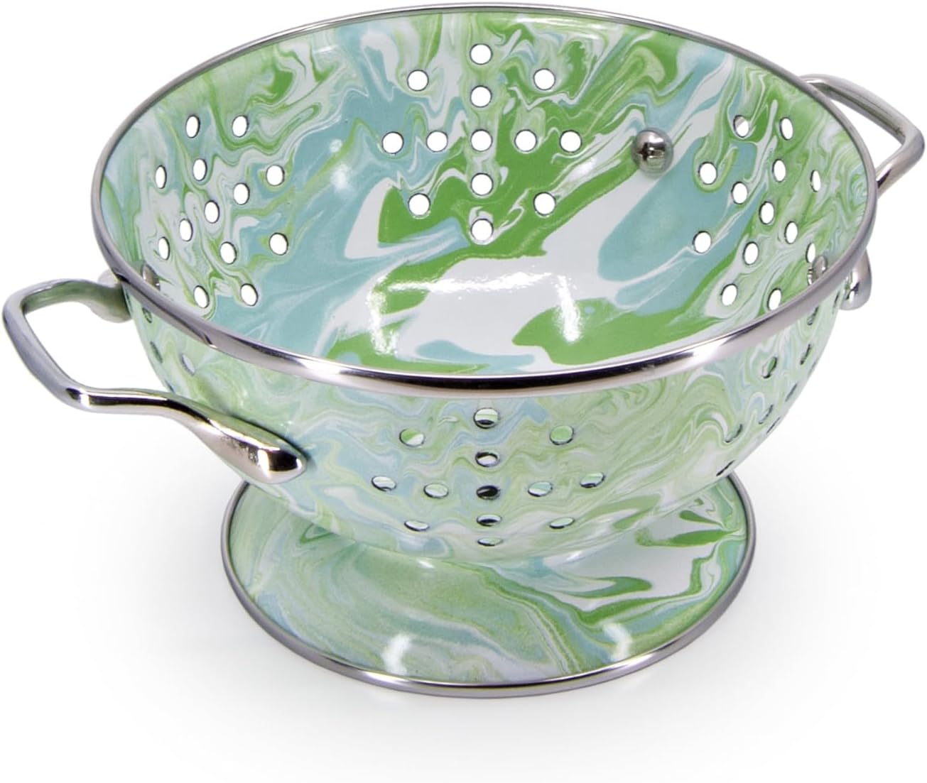 Golden Rabbit Enamelware Petite Colander, 1 quart, Modern Monet