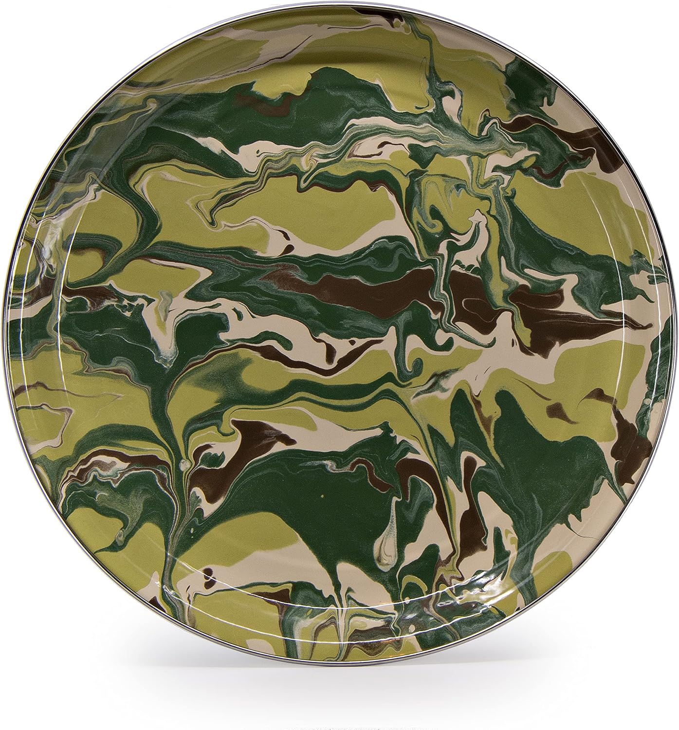 Golden Rabbit Enamelware Medium Tray, 15.5 inch, Camouflage