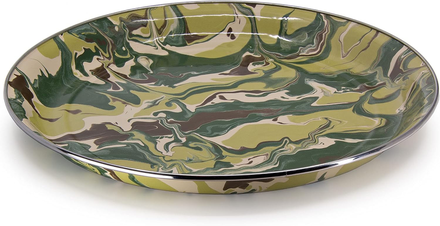 Golden Rabbit Enamelware Medium Tray, 15.5 inch, Camouflage