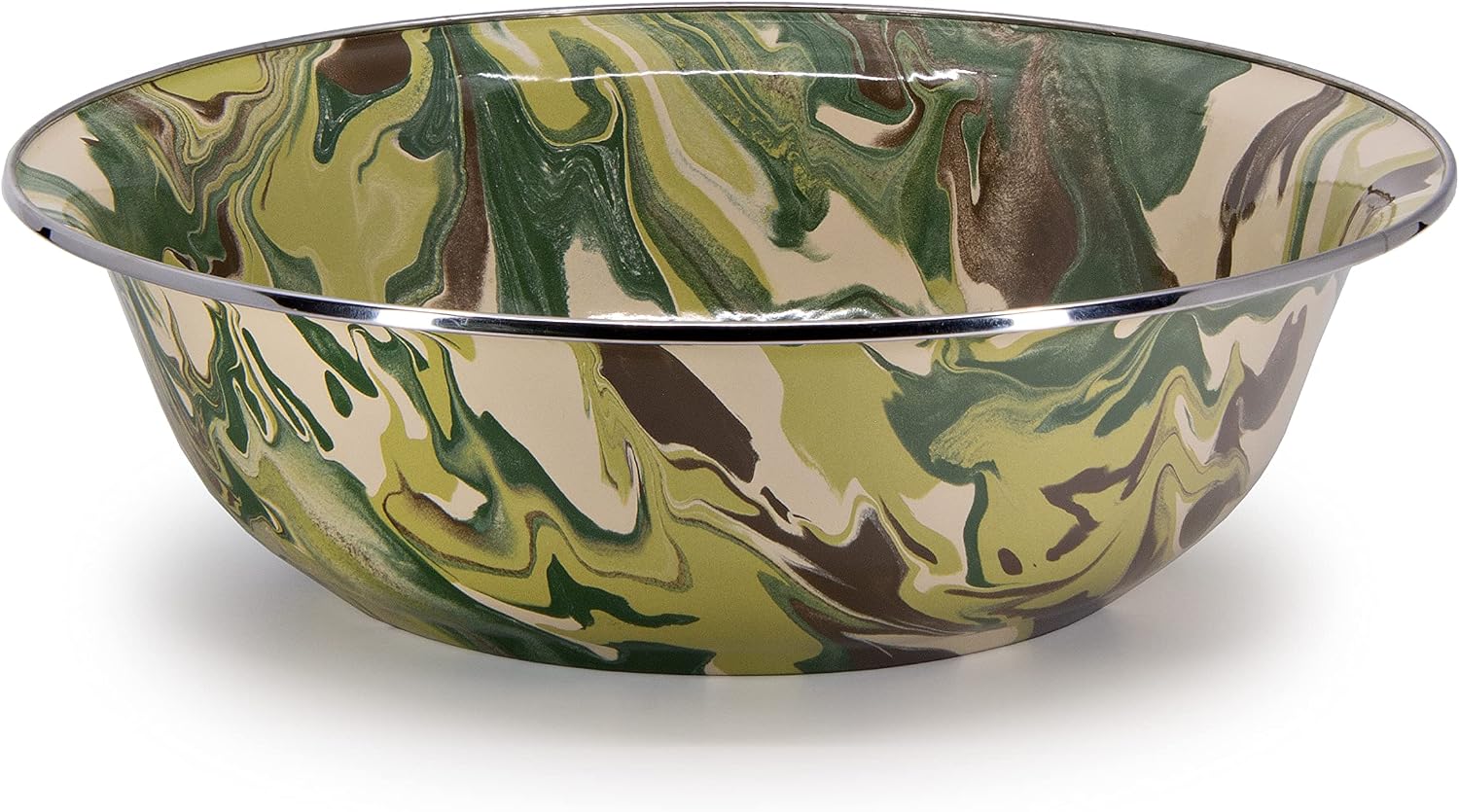 Golden Rabbit Enamelware Serving Basin, 4 quart, Camouflage