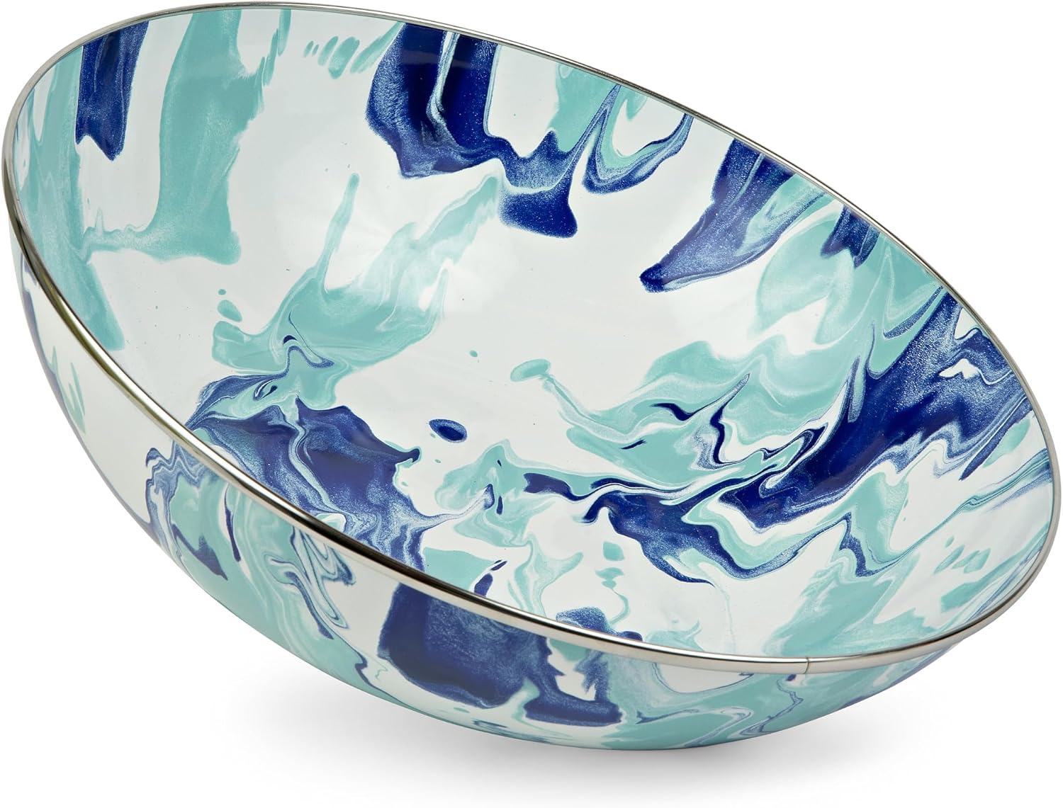 Golden Rabbit Enamelware Catering Bowl, 5 quart, Lagoon