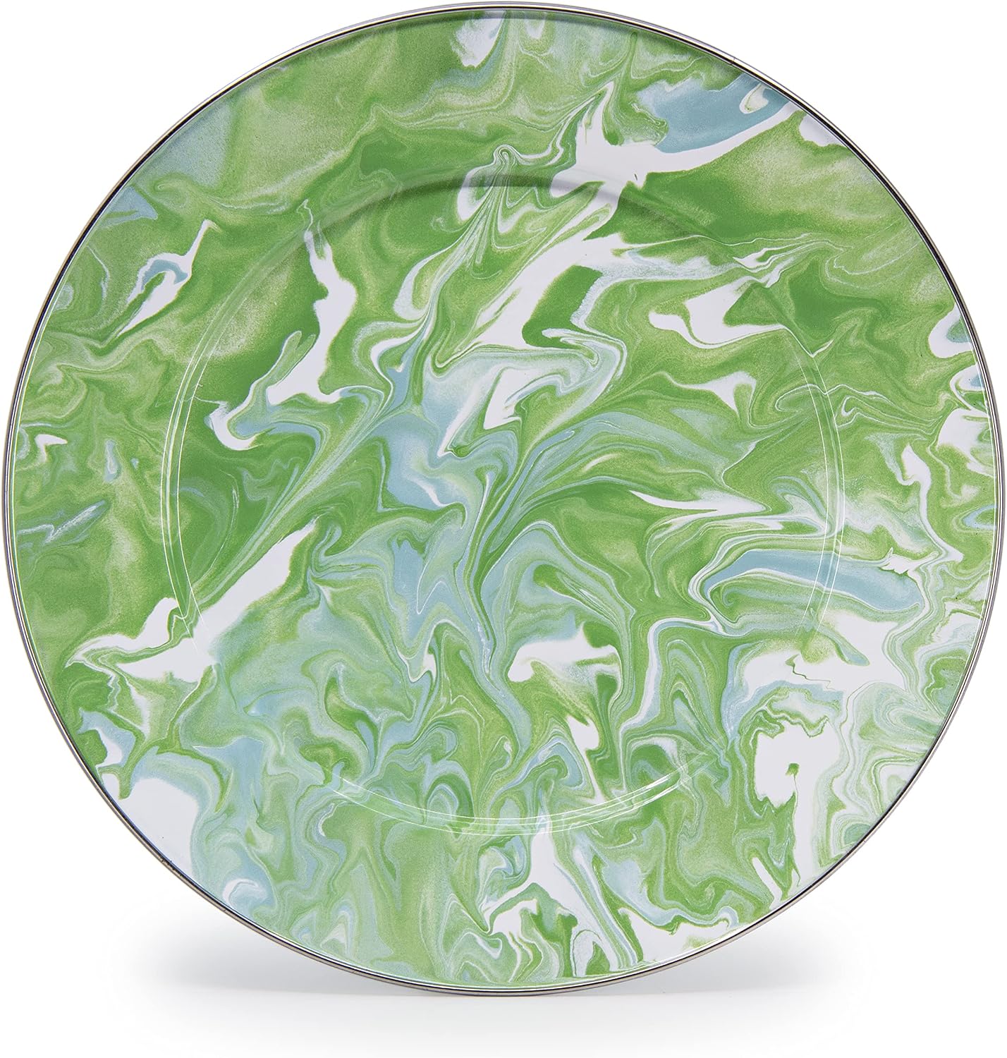 Golden Rabbit Enamelware Chargers, 12.5 inch, Modern Monet, Set of 2