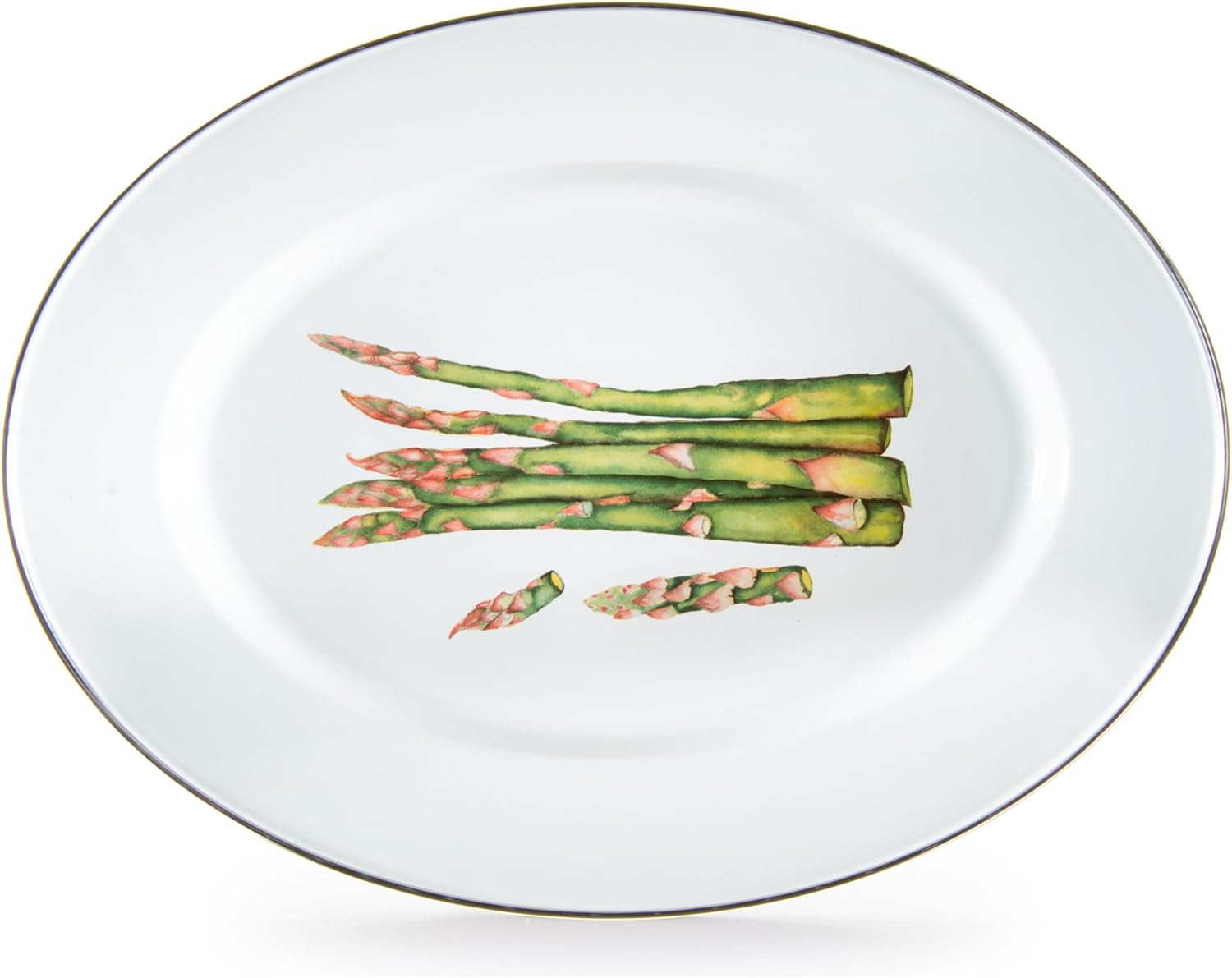 Golden Rabbit Enamelware Oval Platter, 12 x 16in, Fresh Produce