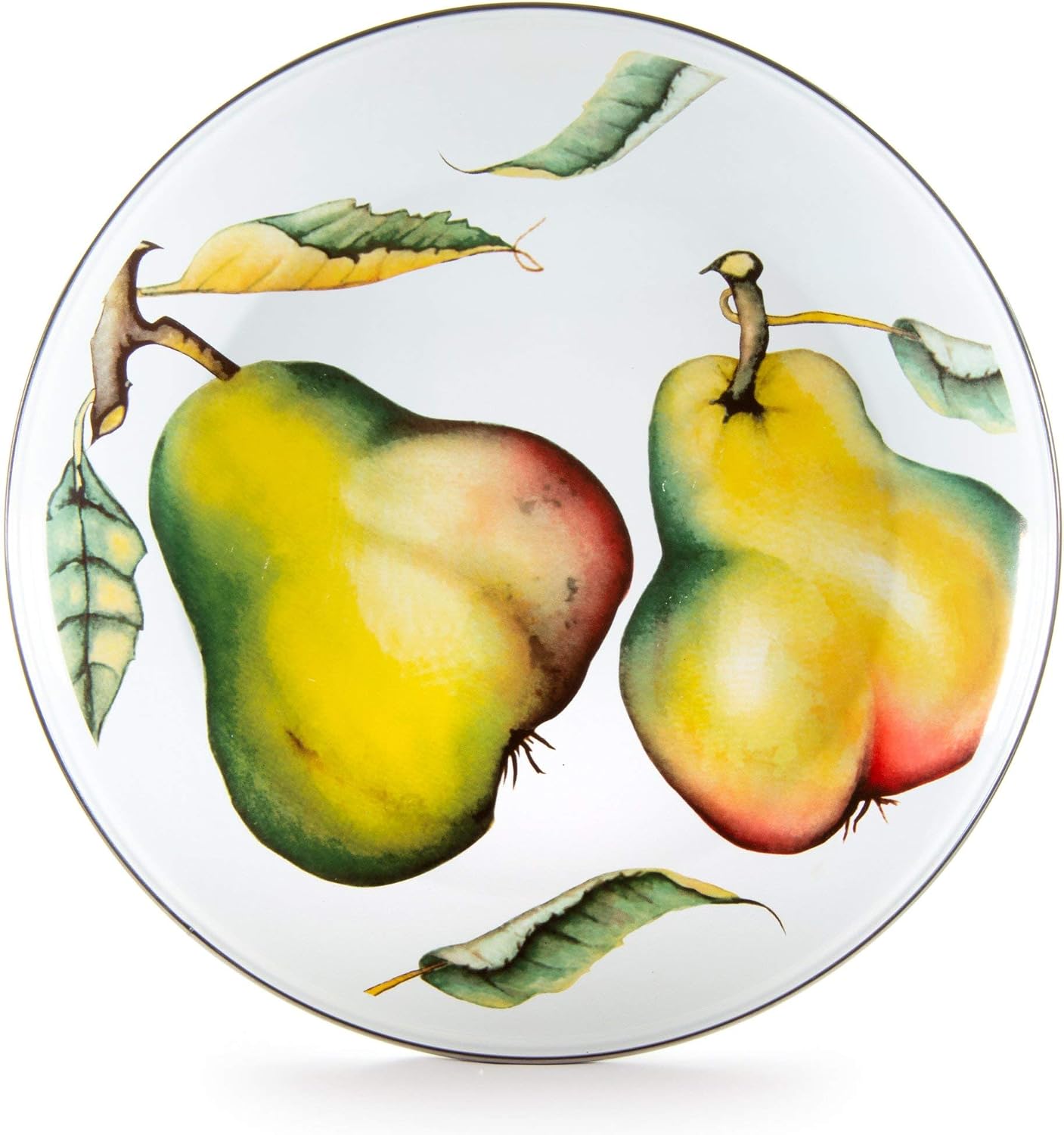 Golden Rabbit Enamelware Chargers, 12.5 inch, Fresh Produce, Set of 2