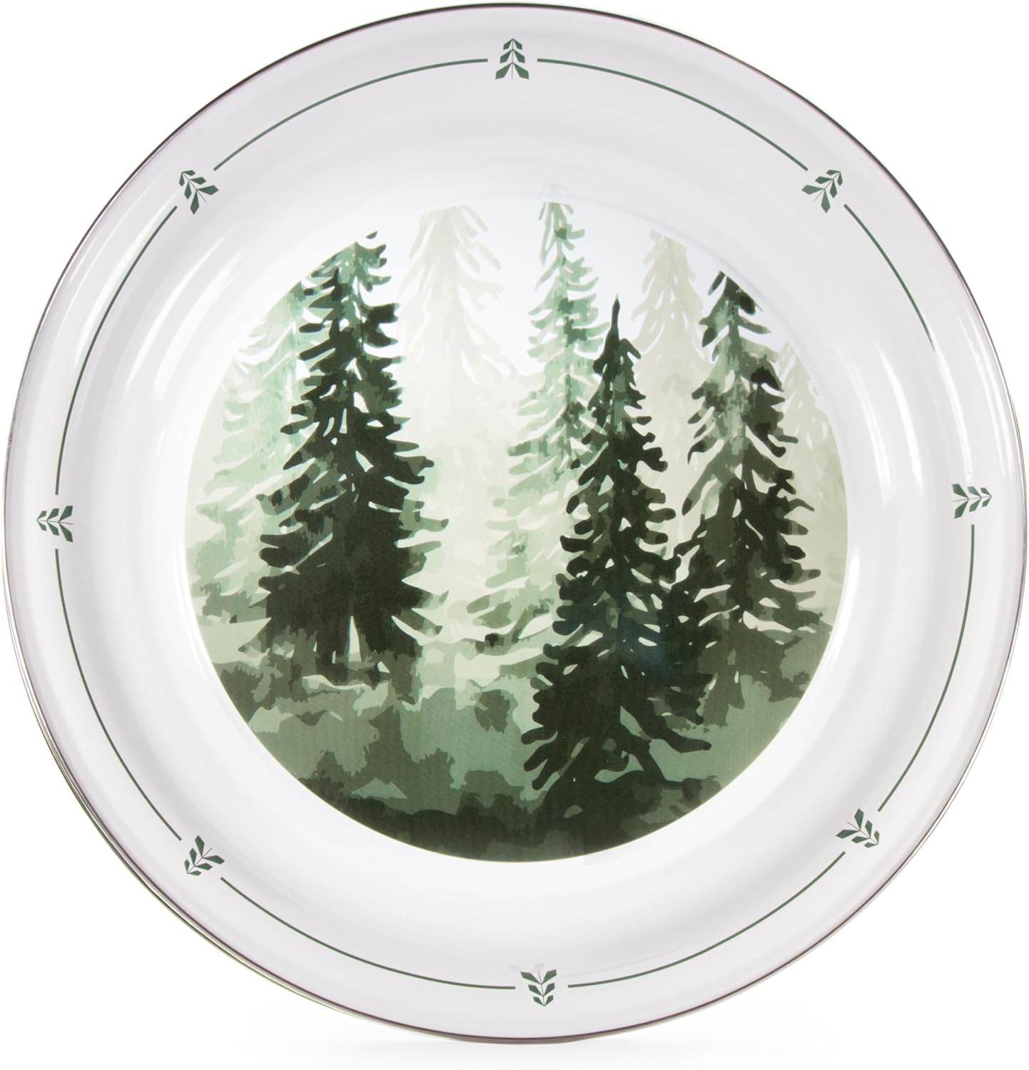 Golden Rabbit Enamelware Large Serving Tray, 20 inch, Forest Glen