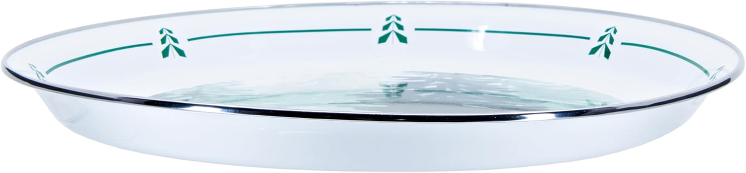 Golden Rabbit Enamelware Large Serving Tray, 20 inch, Forest Glen