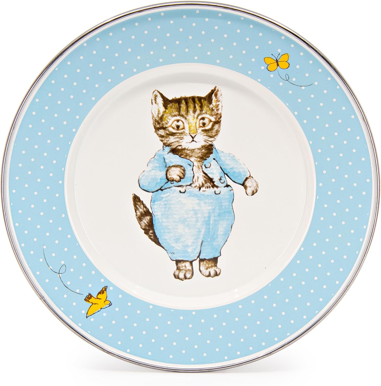 Golden Rabbit Enamelware Child Plates, 8.5 inch, Tom Kitten, Set of 4